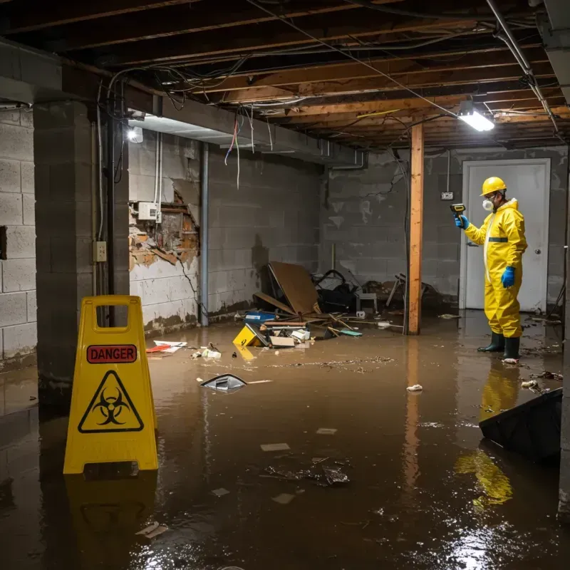 Flooded Basement Electrical Hazard in Wilton, CT Property